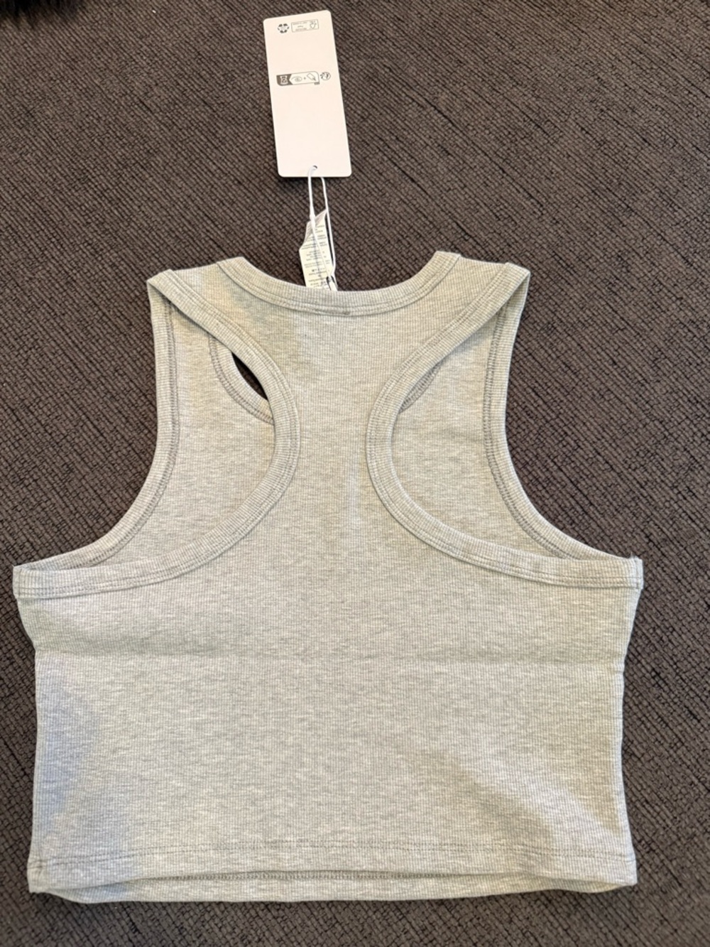 ALO Yoga Light Heather Gray Ribbed Cropped Tank NOT FOR SALE - Picture 3 of 5